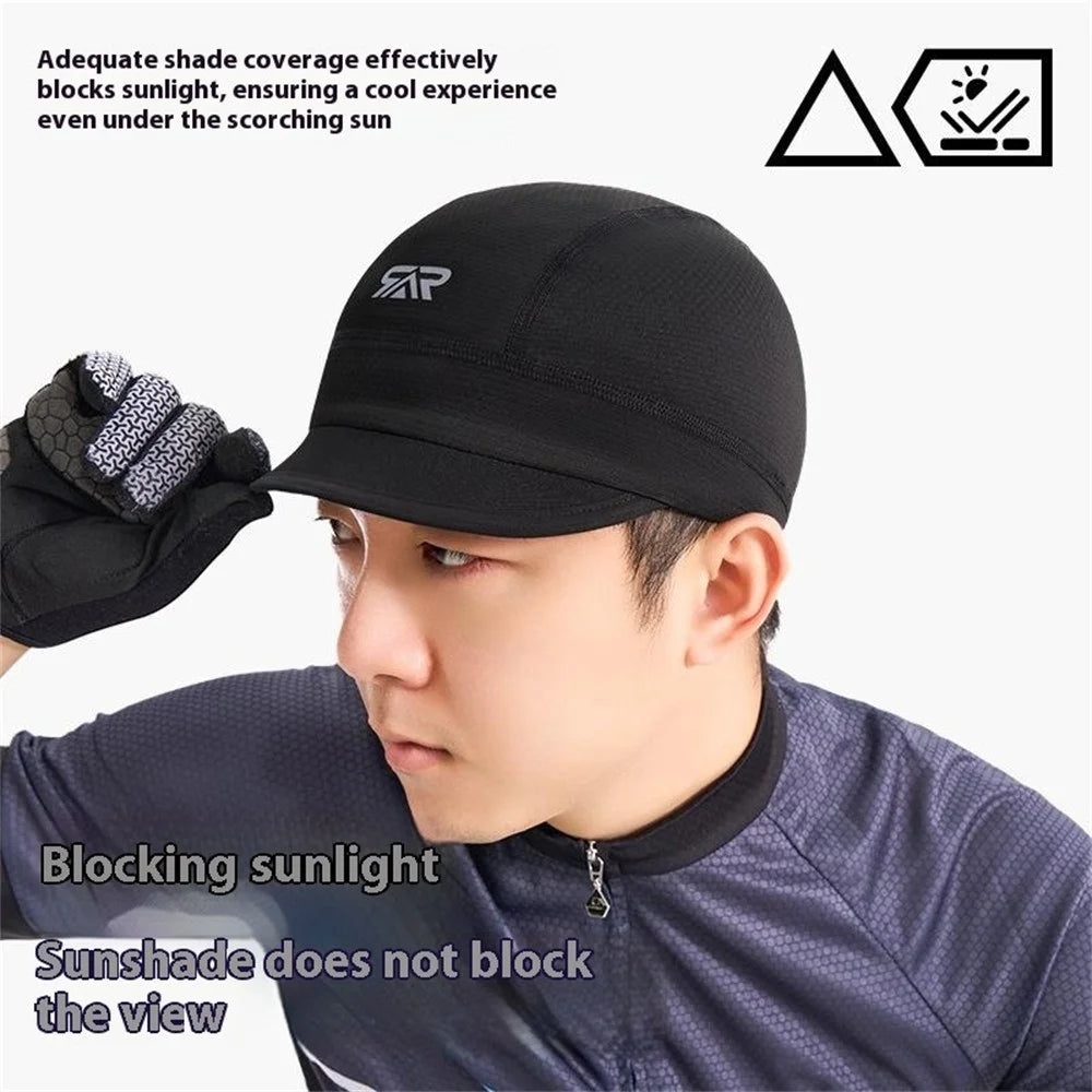 SHINEMEOTH Cycling Outdoor Sun Protection Cap Breathable Quick Dry Bike Helmet Liner Hat - Black - 2