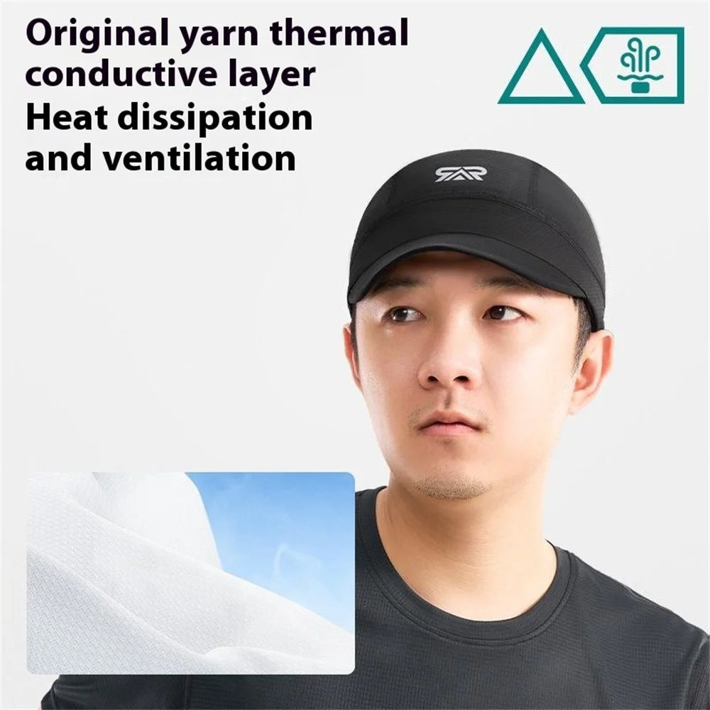 SHINEMEOTH Cycling Outdoor Sun Protection Cap Breathable Quick Dry Bike Helmet Liner Hat - Black - 3