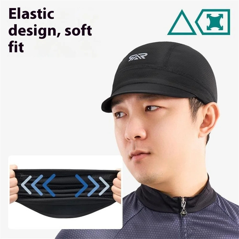 SHINEMEOTH Cycling Outdoor Sun Protection Cap Breathable Quick Dry Bike Helmet Liner Hat - Black - 4
