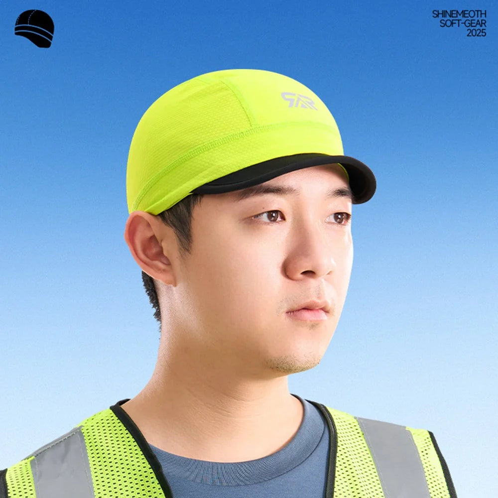 SHINEMEOTH Cycling Outdoor Sun Protection Cap Breathable Quick Dry Bike Helmet Liner Hat - Black - 5