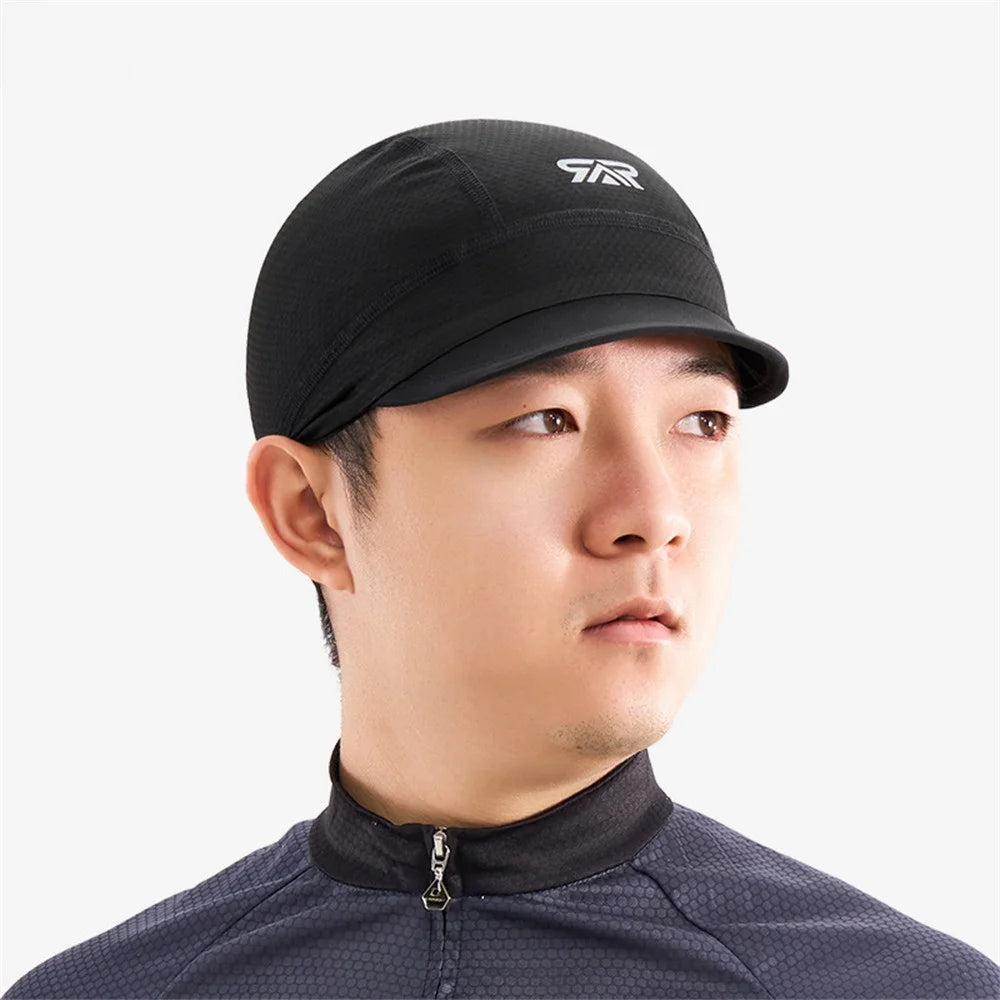 SHINEMEOTH Cycling Outdoor Sun Protection Cap Breathable Quick Dry Bike Helmet Liner Hat - Black - 6