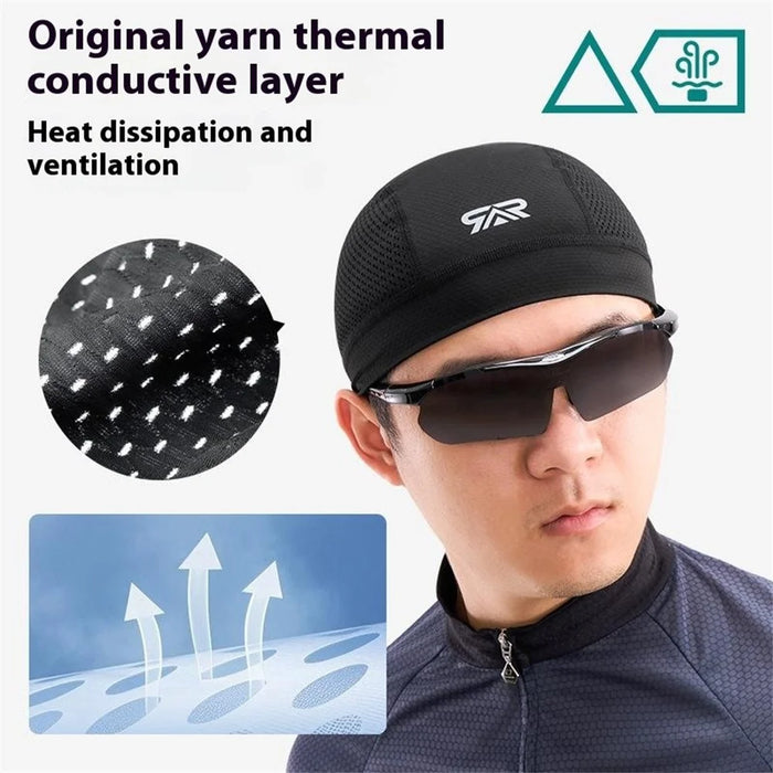 SHINEMEOTH Breathable Outdoor Sports Cap Quick Dry Sun Protection Sweat Wicking Cycling Hat - Black - 2