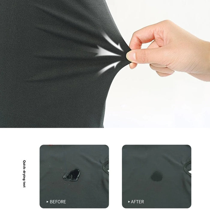 SHINEMEOTH Summer Milk Silk Sun Protection Face Mask with Ear Loop Moisture Wicking Neck Gaiter - Black - 4