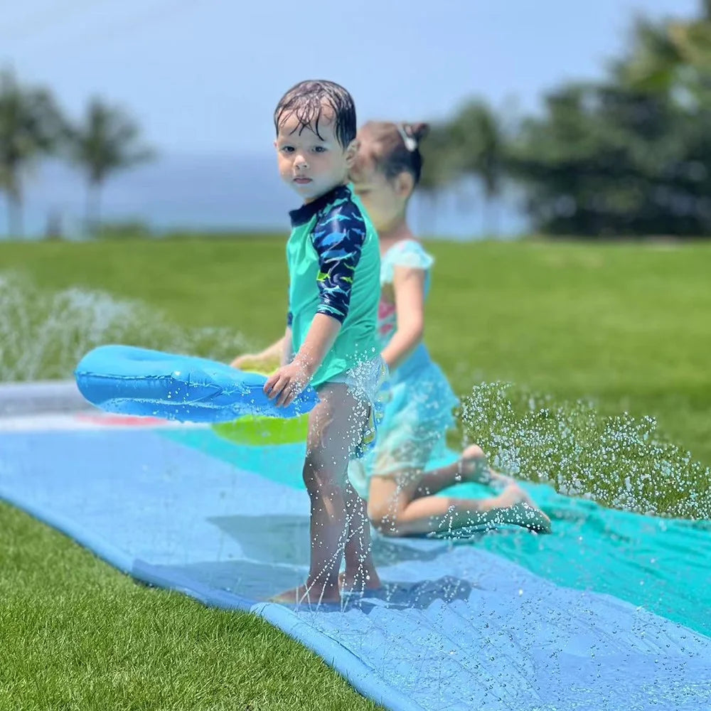 550cm Outdoor Inflatable Water Slide PVC Lawn Slip Interactive Aqua Glide Whale Shaped Waterslide Toy - 7