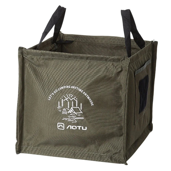 AOTU AT6361 27L Foldable Outdoor Trash Can 600D Oxford Cloth Camping Storage Bag Tactical Organizer - Army Green - 1