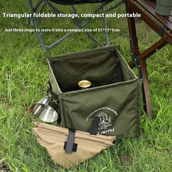 AOTU AT6361 27L Foldable Outdoor Trash Can 600D Oxford Cloth Camping Storage Bag Tactical Organizer - Army Green - 2