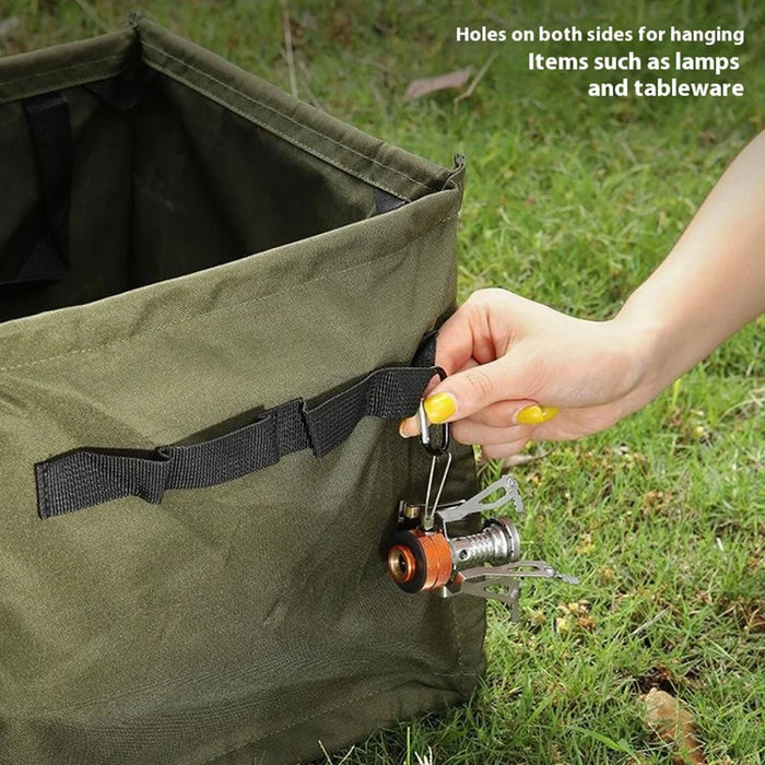AOTU AT6361 27L Foldable Outdoor Trash Can 600D Oxford Cloth Camping Storage Bag Tactical Organizer - Army Green - 7