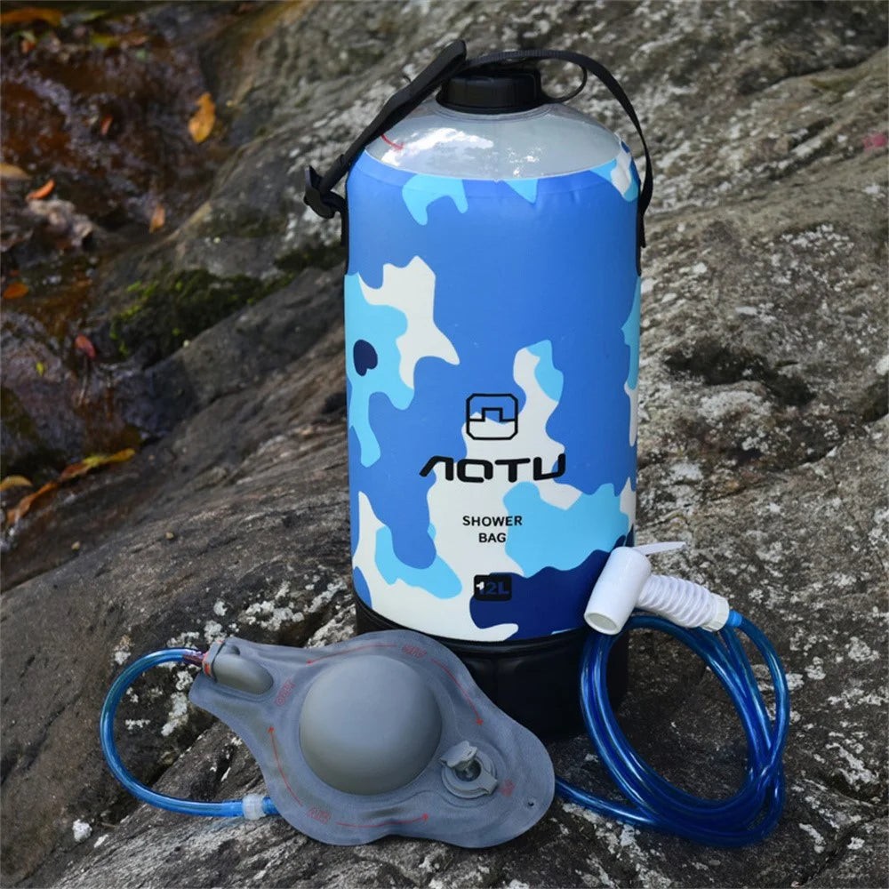 AOTU AT6647 12L PVC Inflatable Outdoor Camping Shower Bag Portable Bathing Bag for Hiking Beach - Yellow - 4
