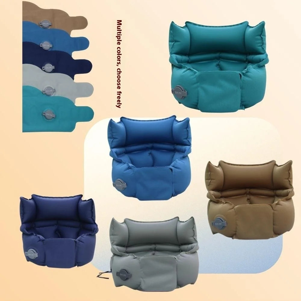 PICTET.FINO PF110A Inflatable Neck Pillow Extended Height Compact Travel Cushion for Home / Outdoor - Blue - 6