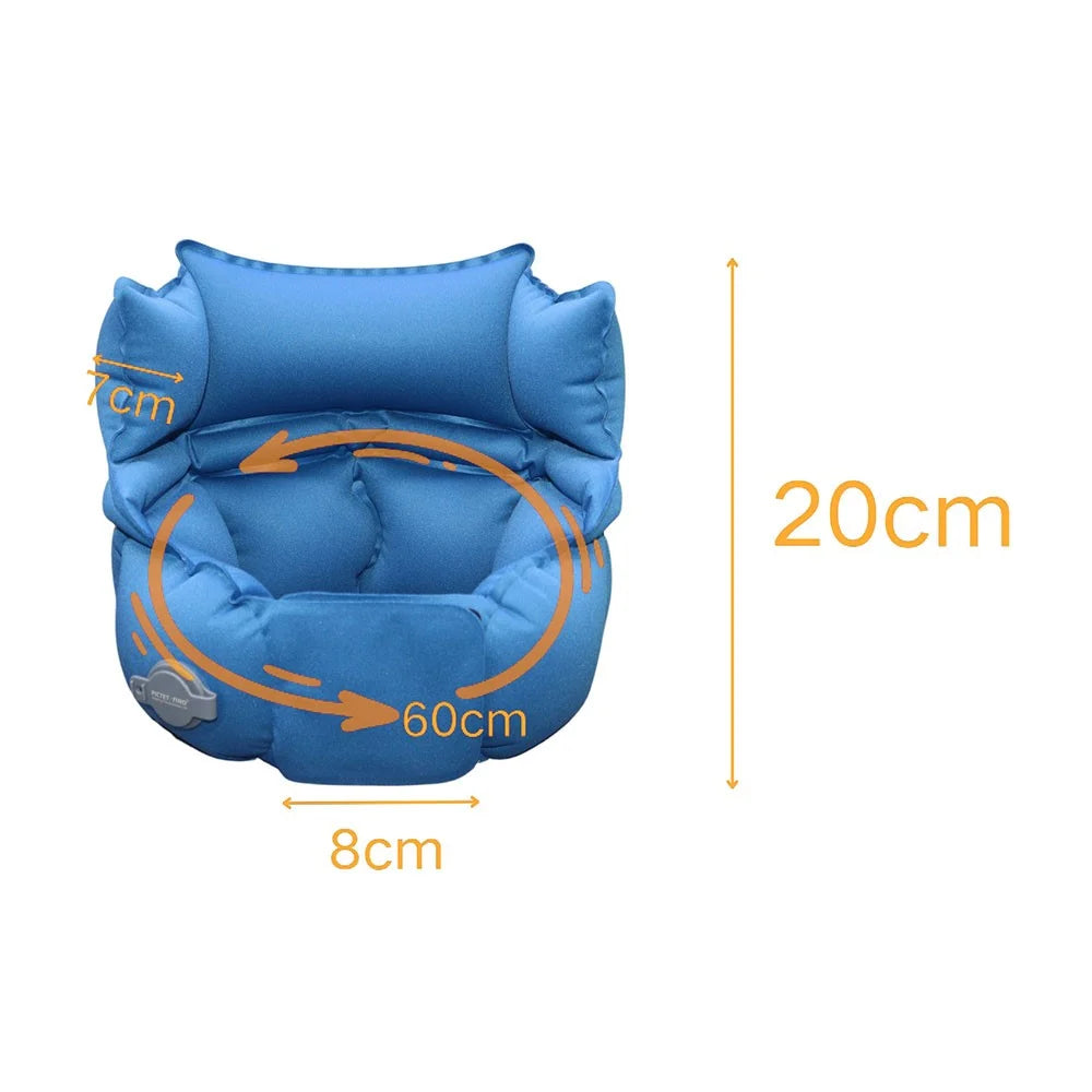 PICTET.FINO PF110A Inflatable Neck Pillow Extended Height Compact Travel Cushion for Home / Outdoor - Blue - 7