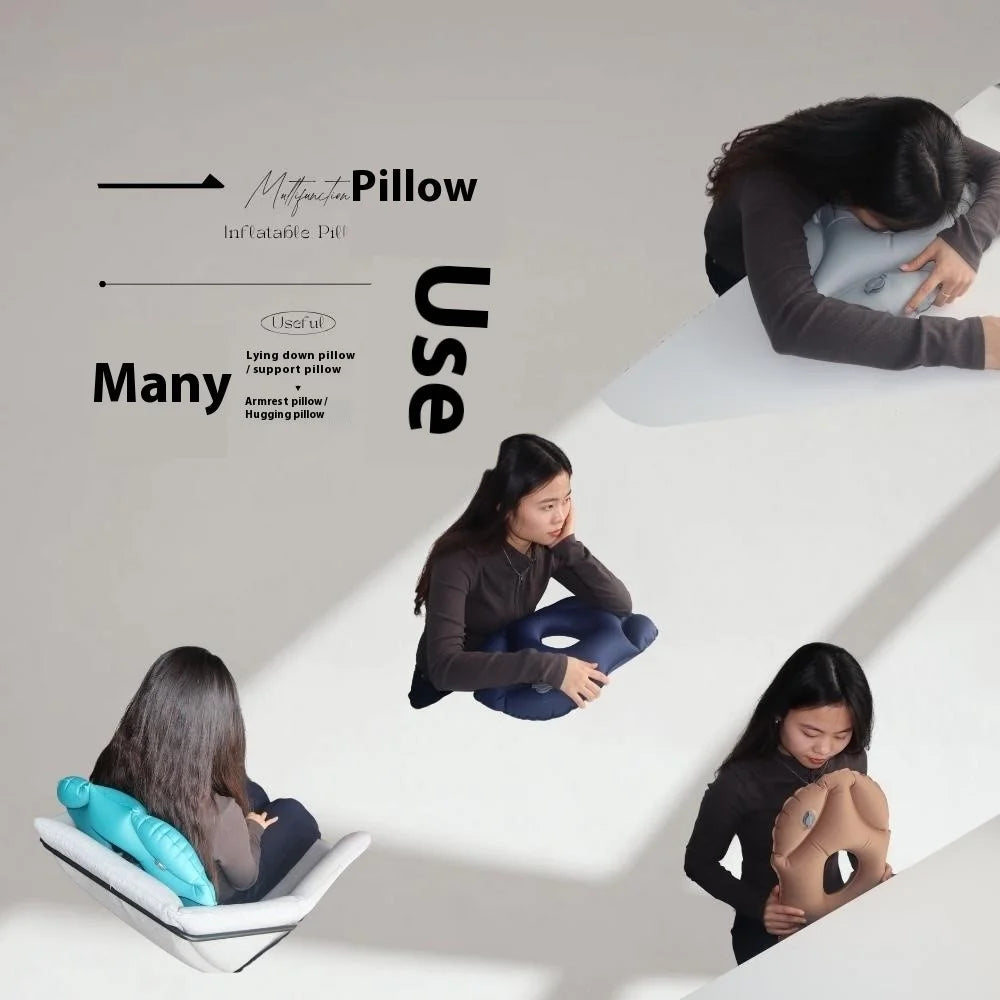 PICTET.FINO PF111A Inflatable Face Down Pillow Breathable Ergonomic Design for Nap / Back Support - Grey - 4