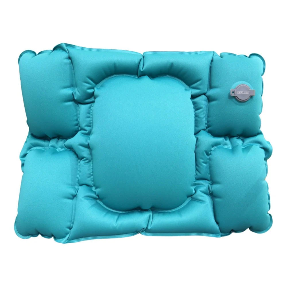 PICTET.FINO PF112A Inflatable Lumbar Pillow Ergonomic Design S-Curve Support for Car / Office Chair - Lake Blue - 1
