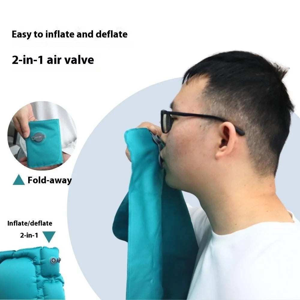 PICTET.FINO PF112A Inflatable Lumbar Pillow Ergonomic Design S-Curve Support for Car / Office Chair - Lake Blue - 4