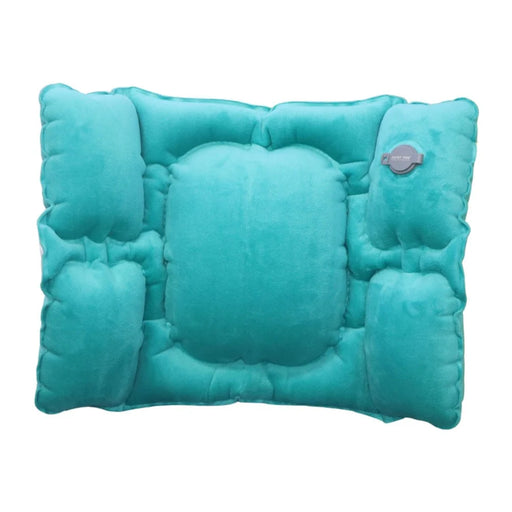 PICTET.FINO PF112B Inflatable Lumbar Pillow Ergonomic Design Crystal Velvet S-Curve Support for Car / Office Chair - Lake Blue - 1