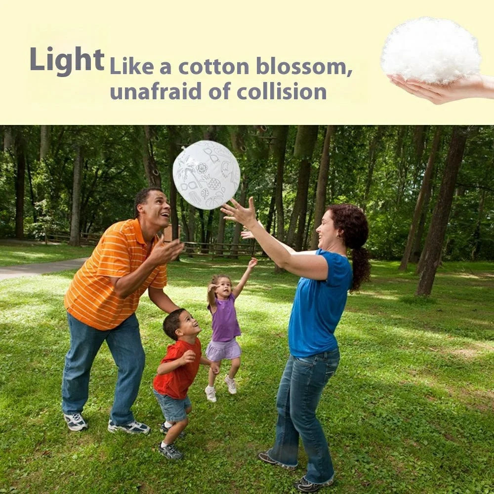 30cm Diameter Creative DIY Inflatable Beach Ball with 4 Markers Doodle Drawing Toy for Kids - 5