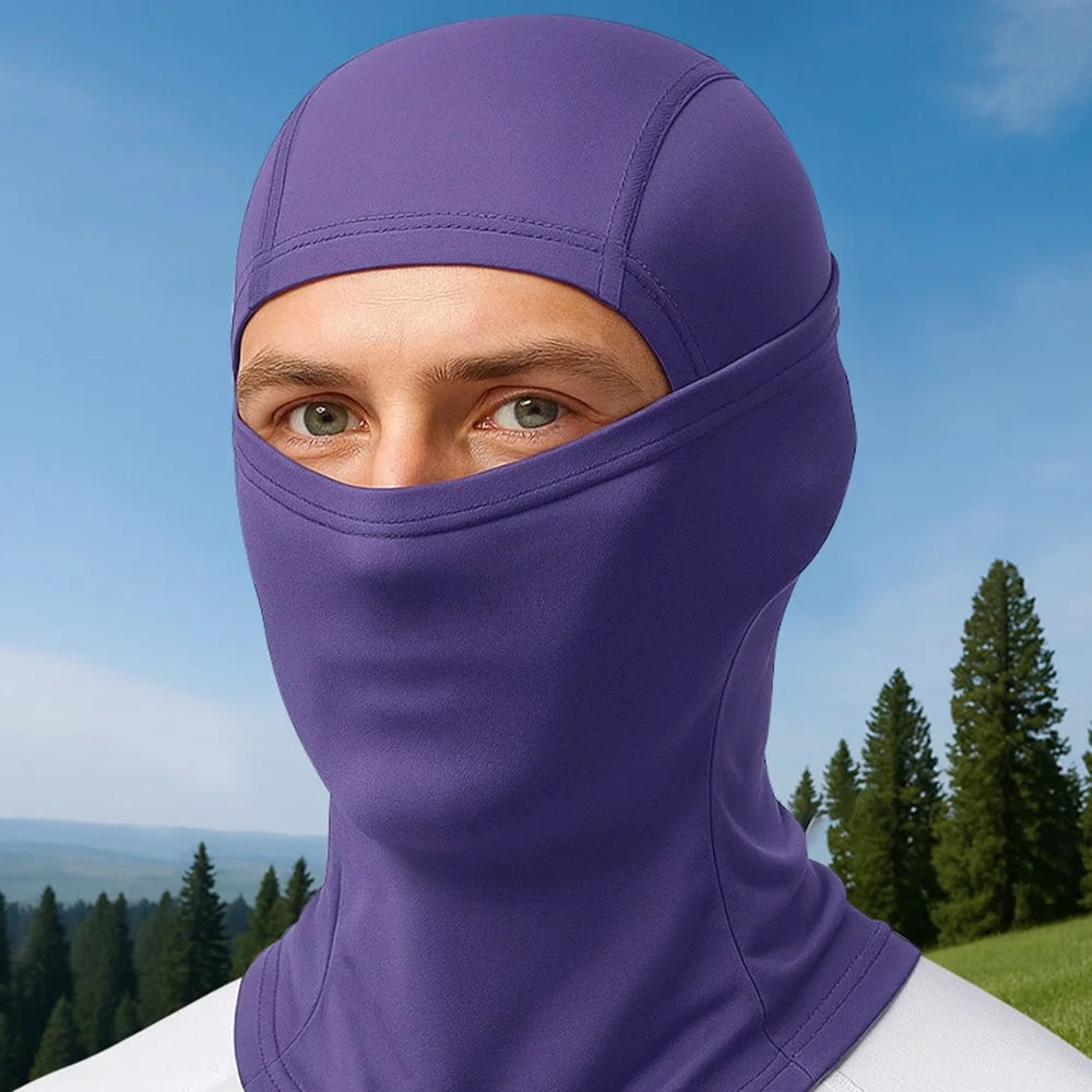 Outdoor Sports Sun Protection High Elasticity Cycling Balaclava Breathable Ice Silk Face Mask - Black - 3