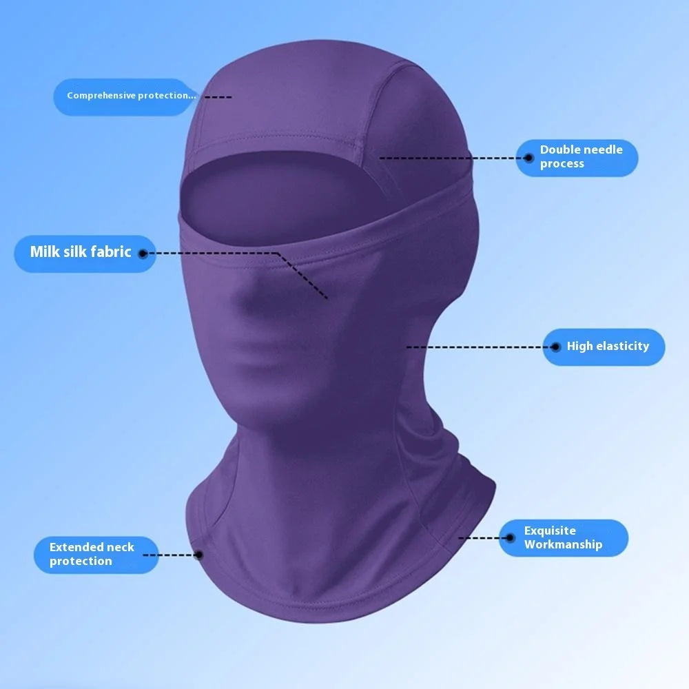 Outdoor Sports Sun Protection High Elasticity Cycling Balaclava Breathable Ice Silk Face Mask - Black - 4
