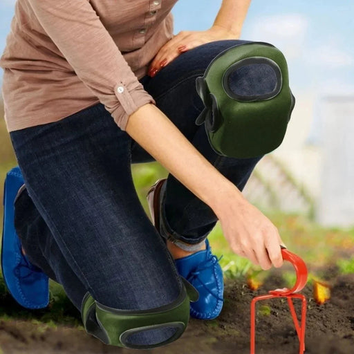 1 Pair Neoprene Garden Knee Pads Foam Cushioned Protective Kneeling Pad for Gardening Floor Cleaning - Green - 2