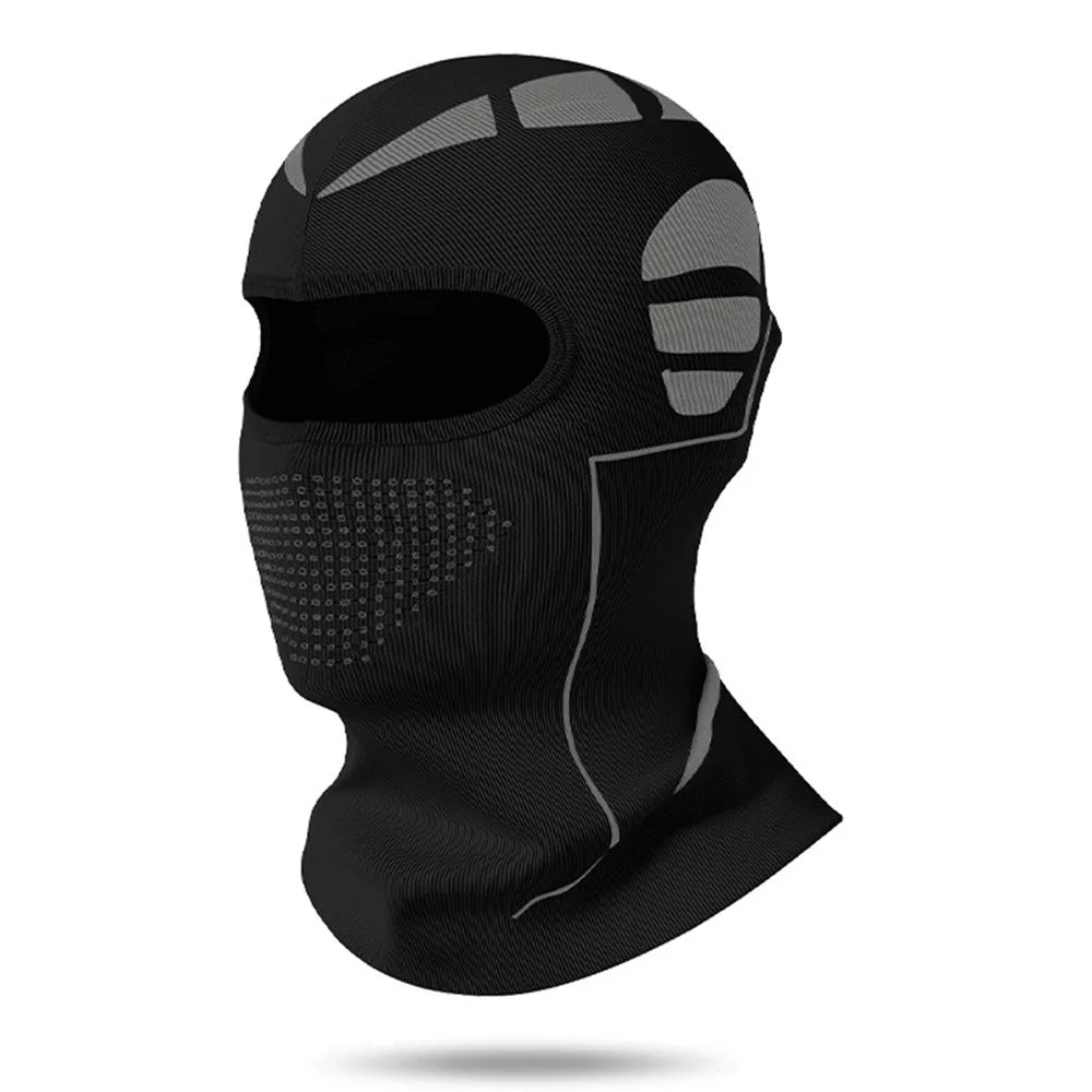 Winter Motorcycle Riding Balaclava High Elastic Nylon Ski Mask Honeycomb Breathable Windproof Neck Gaiter - Black - 1