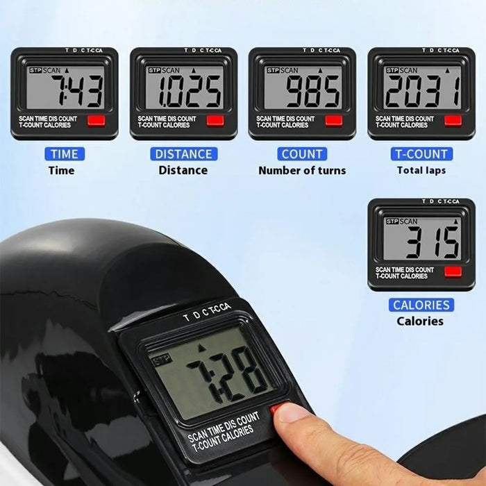 Mini Pedal Exercise Bike with LED Display Under Desk Exercise Equipment Arm and Leg Trainer (No Battery) - 4