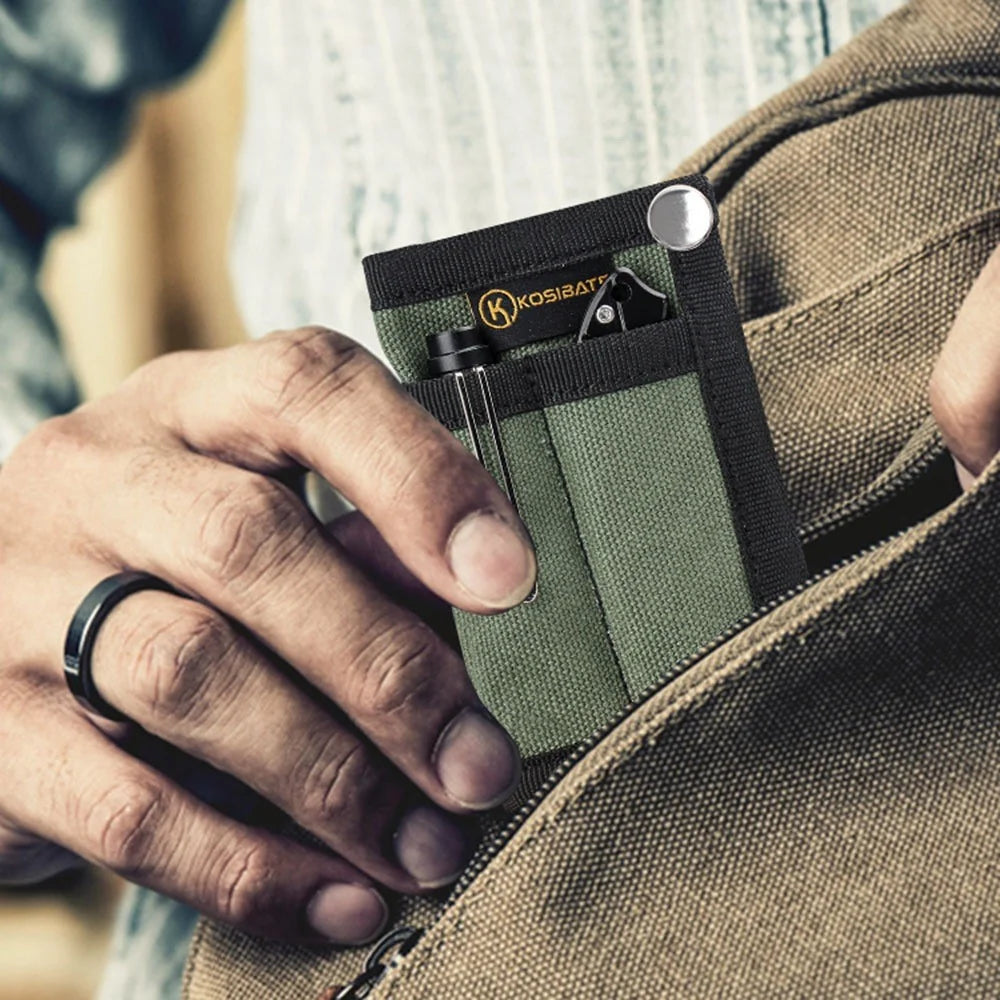 KOSIBATE H241 Portable Outdoor Tactical EDC Tool Storage Bag Foldable Credit Card Holder Pouch - Green - 4