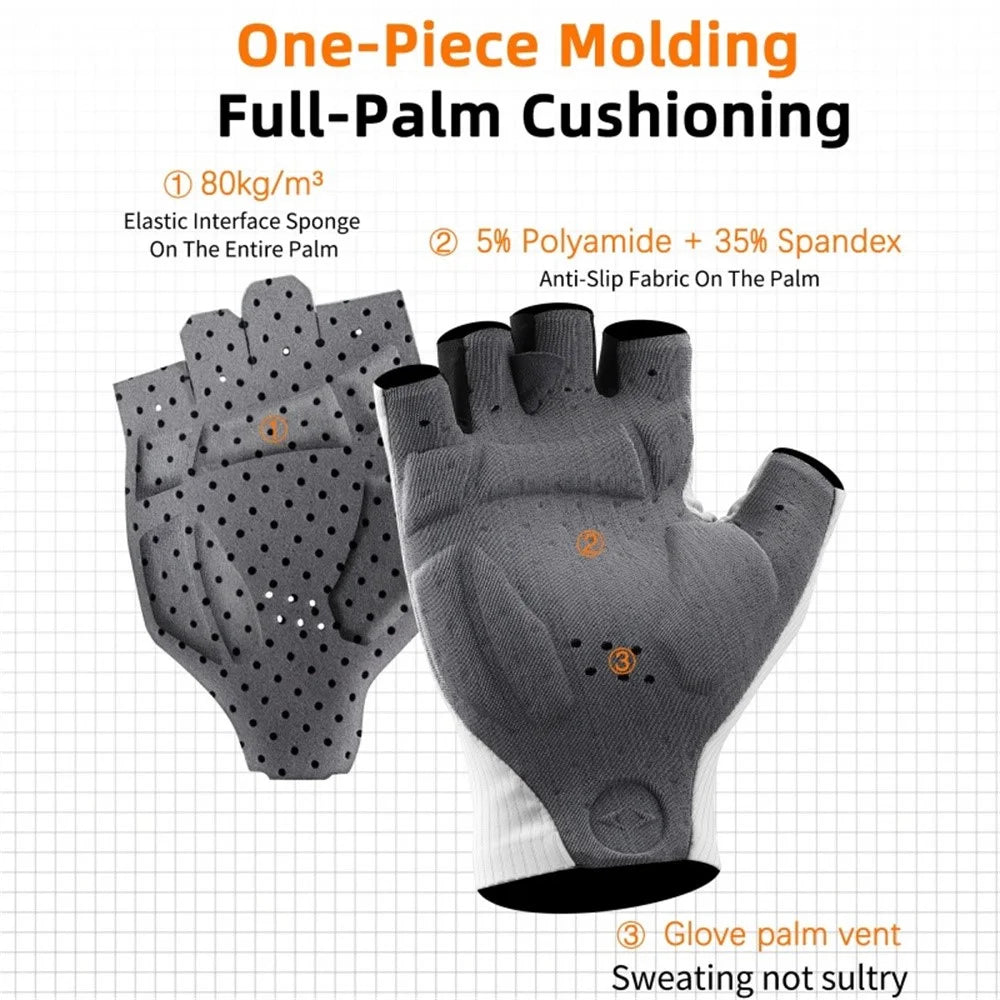 WEST BIKING YP0211267 Shock Absorbing Cycling Gloves Breathable Half Finger Road Bike Mittens - Red / M - 3