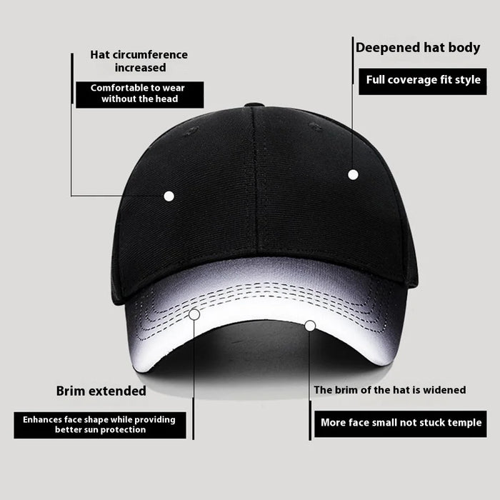 2025181 Four Season Baseball Cap Sunproof Polyester Cotton Stylish Gradient Hat - Black - 2