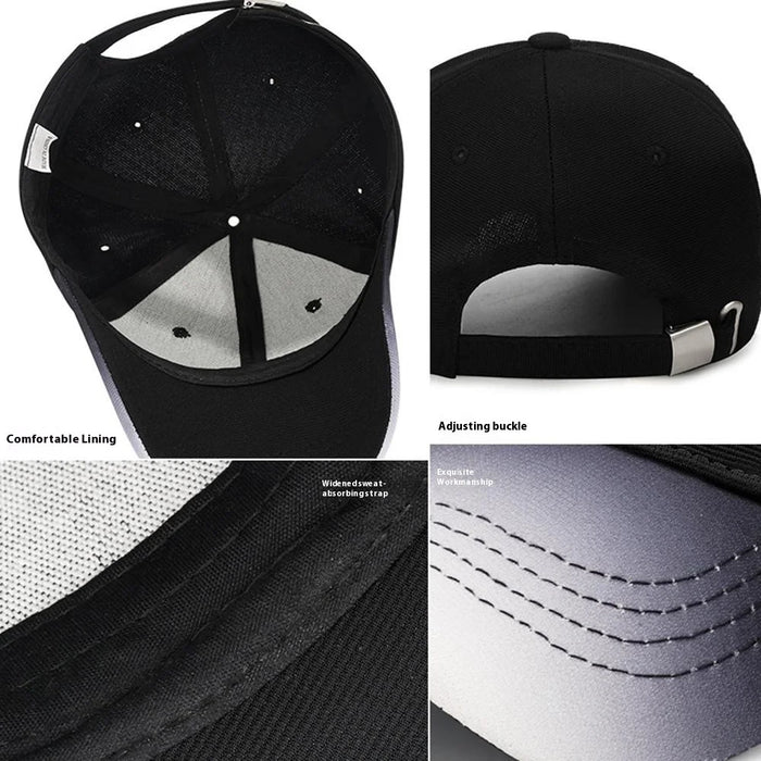 2025181 Four Season Baseball Cap Sunproof Polyester Cotton Stylish Gradient Hat - Black - 4