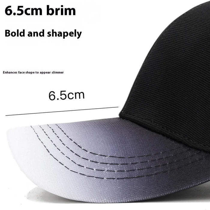 2025181 Four Season Baseball Cap Sunproof Polyester Cotton Stylish Gradient Hat - Black - 5