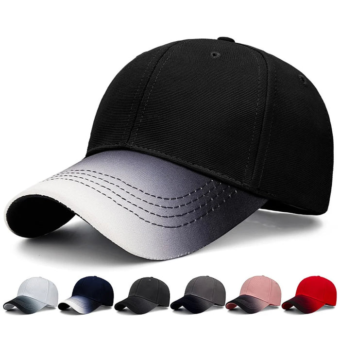 2025181 Four Season Baseball Cap Sunproof Polyester Cotton Stylish Gradient Hat - Black - 6