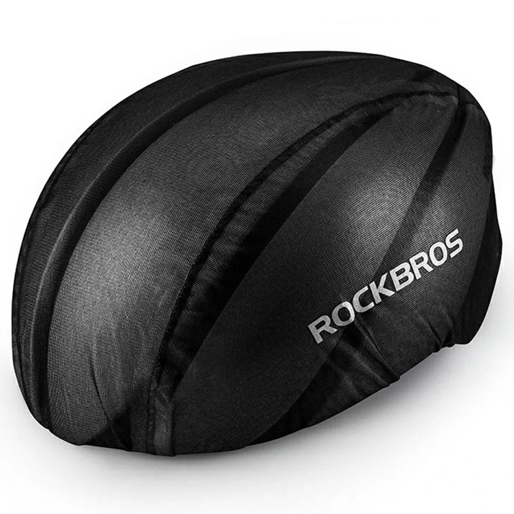 ROCKBROS 20001W Cycling Helmet Rain Cover Road Bike Safety Cap Dustproof Waterproof Cover - Adhesive Bonding Type / Black - 1