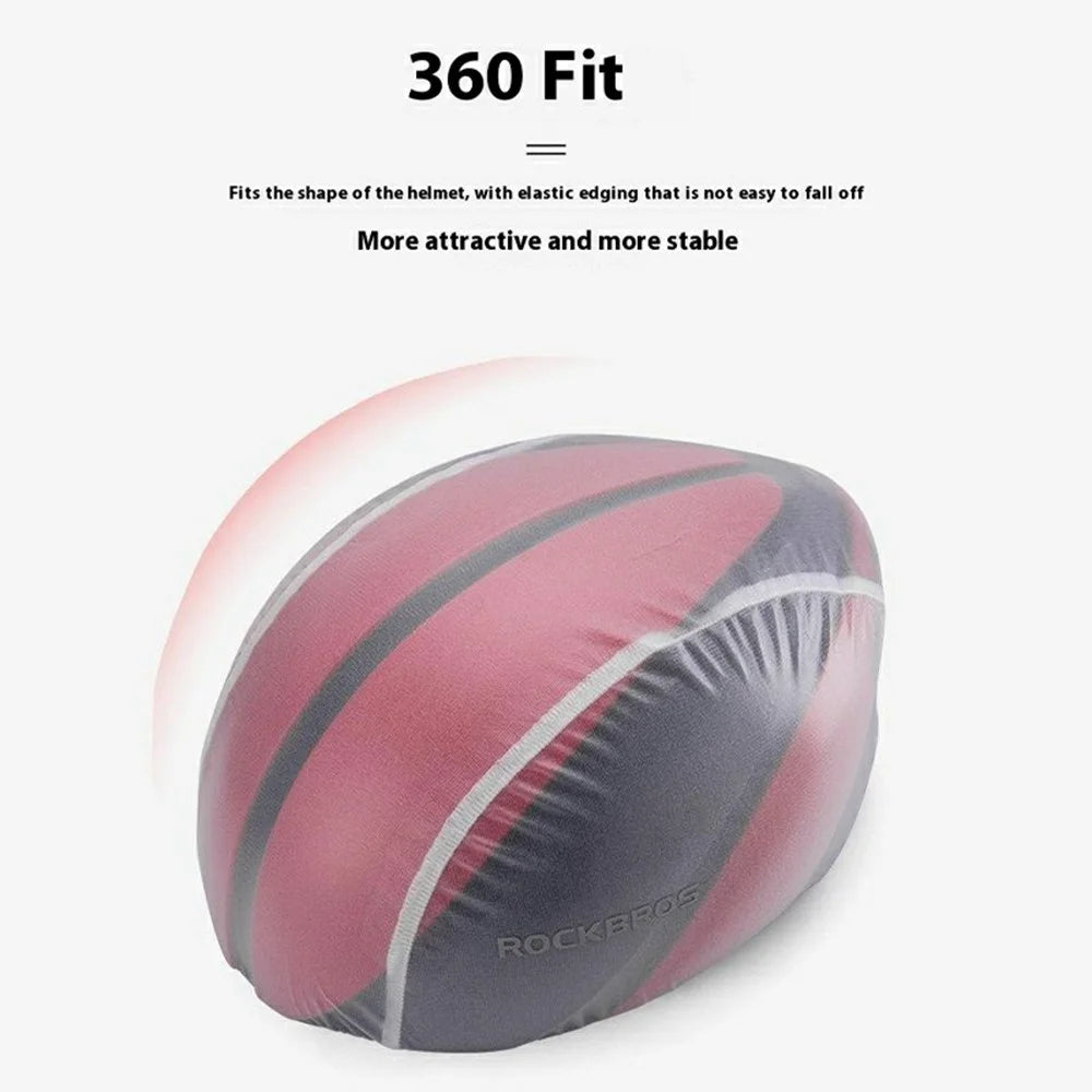 ROCKBROS 20001W Cycling Helmet Rain Cover Road Bike Safety Cap Dustproof Waterproof Cover - Adhesive Bonding Type / Black - 5