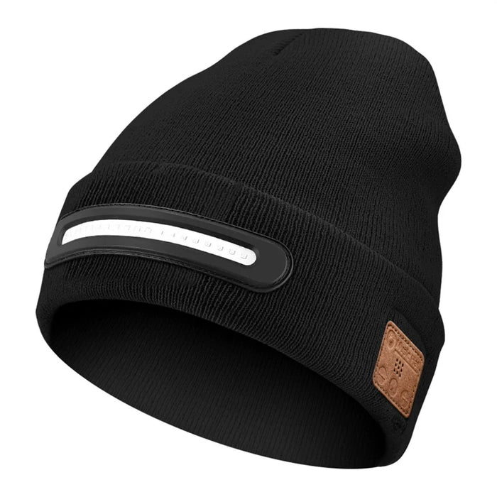 M1-BTD4 Colorful LED Light Warm Beanie Hat Night Running Bluetooth-Compatible Music Cap - Black - 2