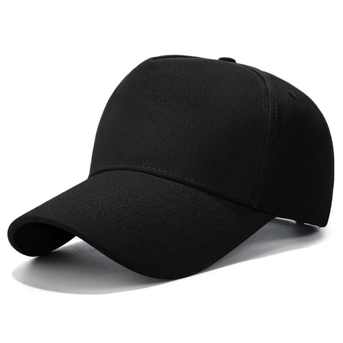 Men Women Baseball Cap Fashion Plain High Crown Sunproof Adjustable Snapback Hat - Black - 1