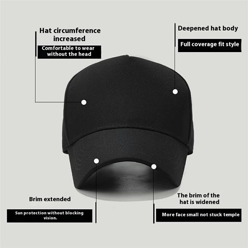 Men Women Baseball Cap Fashion Plain High Crown Sunproof Adjustable Snapback Hat - Black - 2