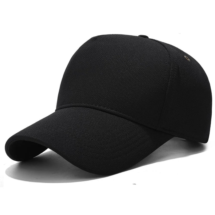 Four Seasons Baseball Cap Men Women High Crown Sun Protection Hat with Copper Ring Vent Holes - Black - 1