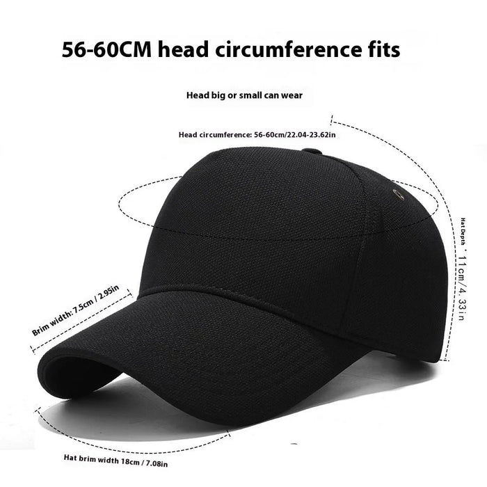 Four Seasons Baseball Cap Men Women High Crown Sun Protection Hat with Copper Ring Vent Holes - Black - 2