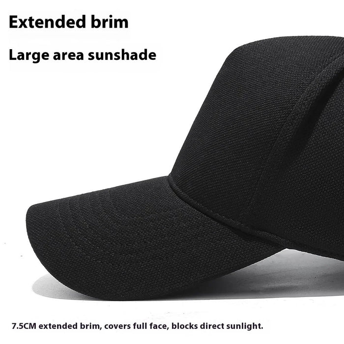 Four Seasons Baseball Cap Men Women High Crown Sun Protection Hat with Copper Ring Vent Holes - Black - 3