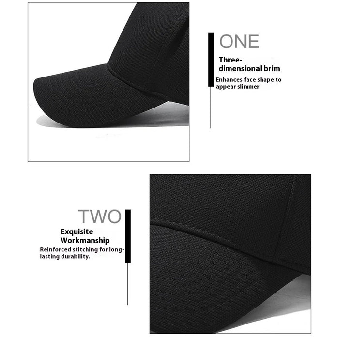 Four Seasons Baseball Cap Men Women High Crown Sun Protection Hat with Copper Ring Vent Holes - Black - 5