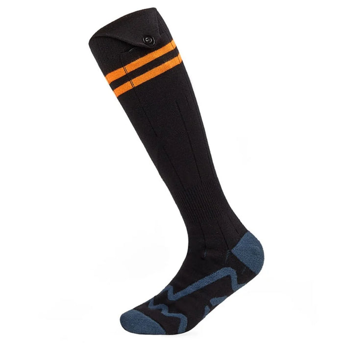 1 Pair Rechargeable Heated Socks 3 Temperature Settings Foot Heating Winter Socks with 2 5000mAh Batteries - Orange - 2