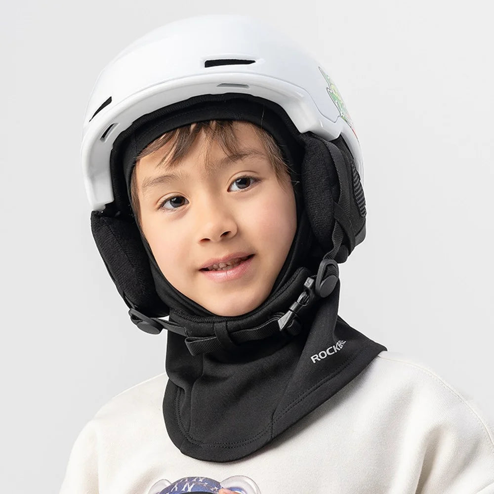 ROCKBROS Children Fleece Balaclava Warm Face Mask Cycling Skiing Cap Face Neck Warmer for Outdoor Activities - Black - 6