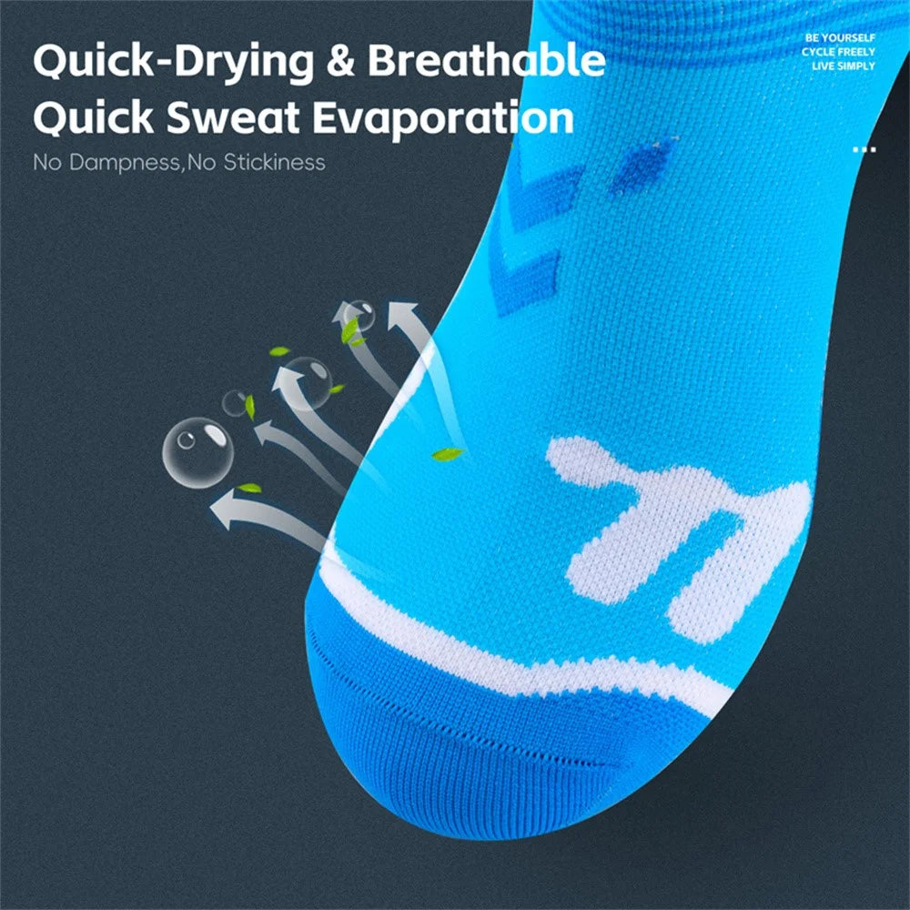 WEST BIKING 1Pair Cycling Socks Sports Breathable Running Socks High Elasticity for Cycling / Running / Fitness - Blue - 6