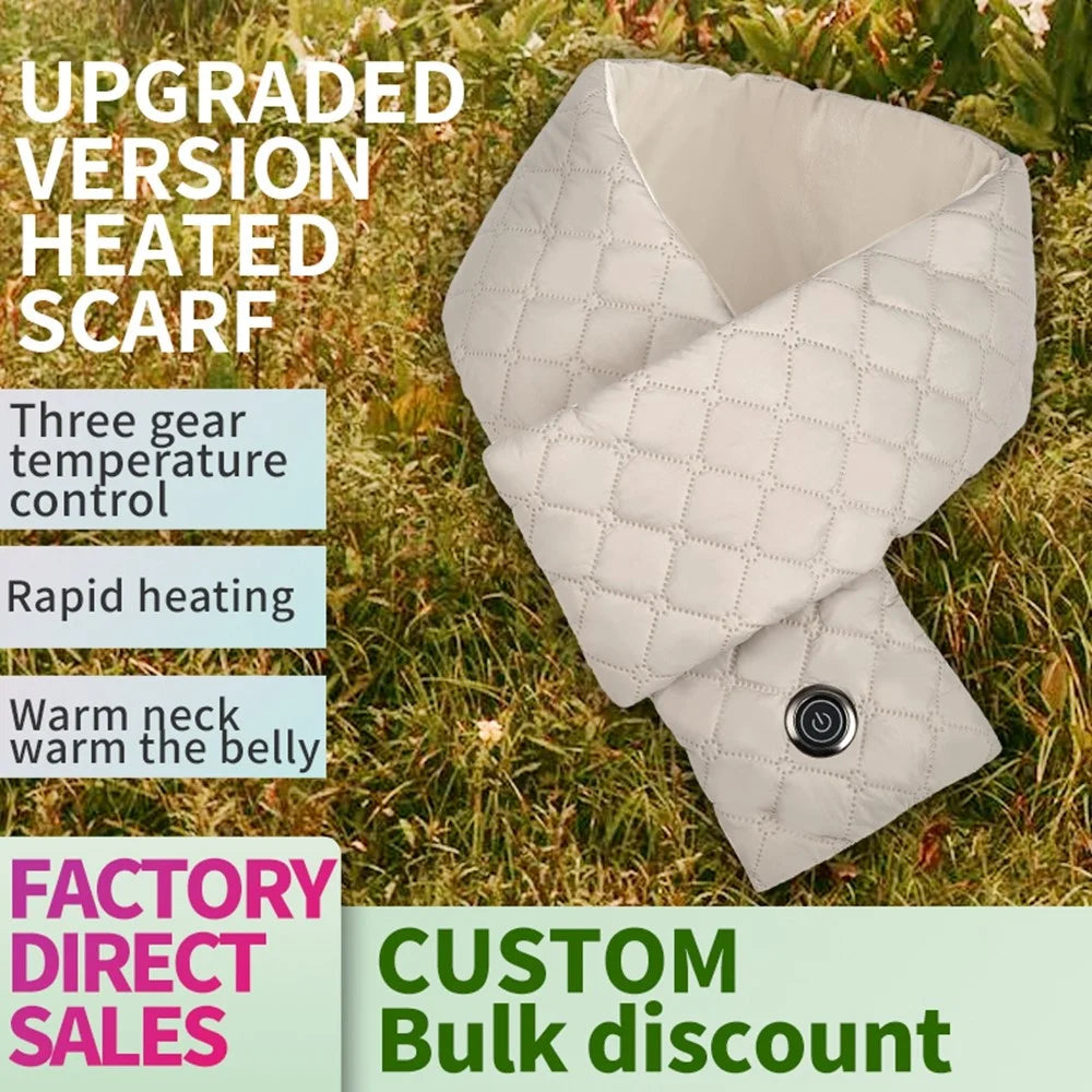 USB Heated Scarf 3 Gears Adjustable Electric Neck Wrap Multifunction Waist  /  Belly Warmer - Beige - 2