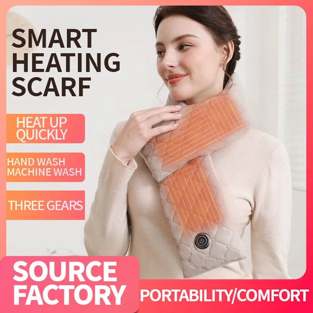 USB Heated Scarf 3 Gears Adjustable Electric Neck Wrap Multifunction Waist  /  Belly Warmer - Beige - 4