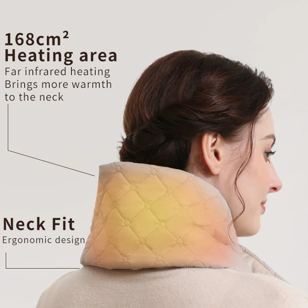 USB Heated Scarf 3 Gears Adjustable Electric Neck Wrap Multifunction Waist  /  Belly Warmer - Beige - 5
