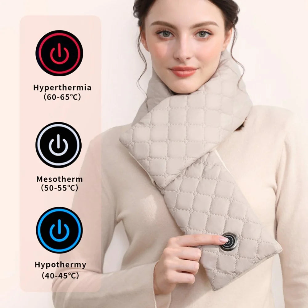 USB Heated Scarf 3 Gears Adjustable Electric Neck Wrap Multifunction Waist  /  Belly Warmer - Beige - 6