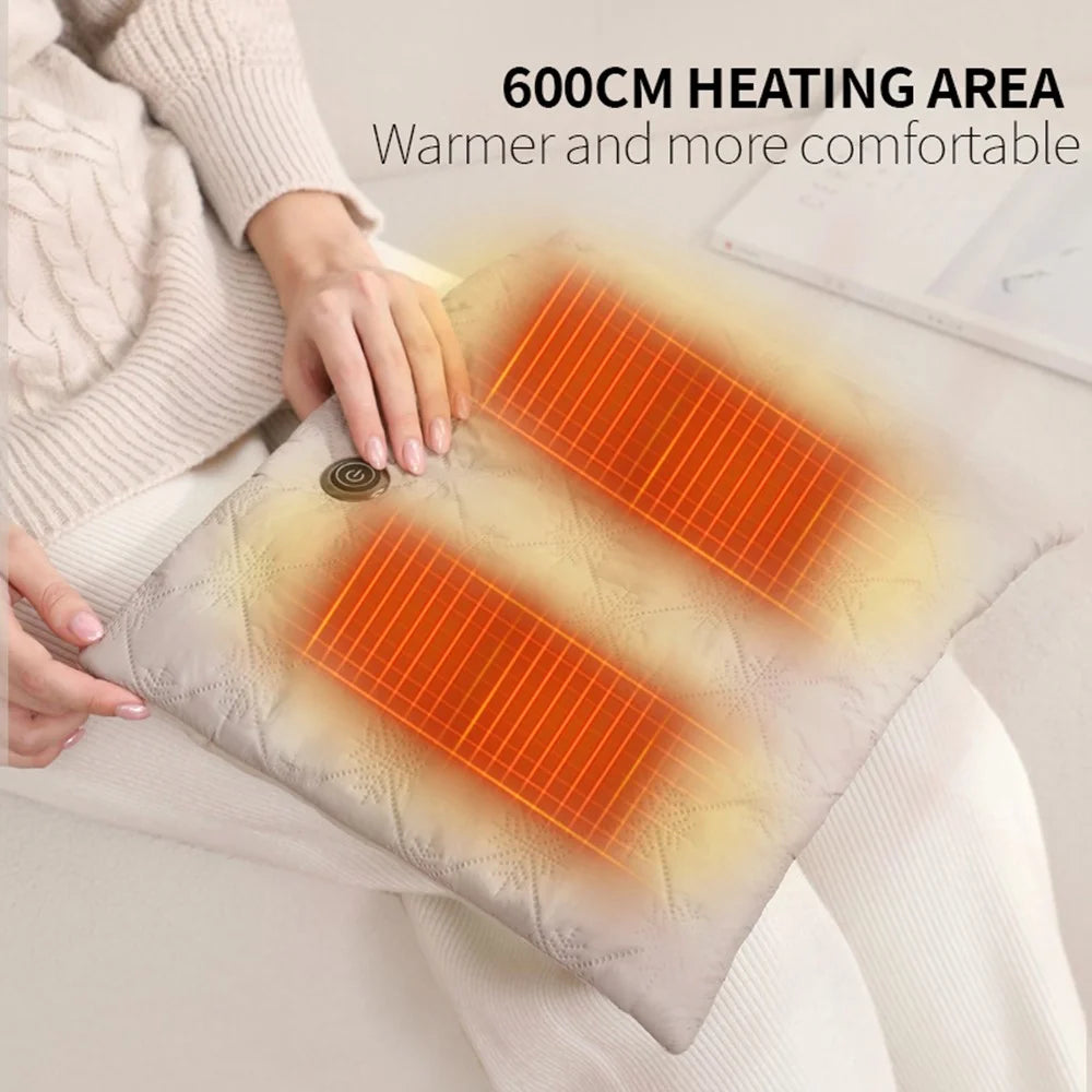 Graphene Electric Hand Warmer 3 Temperature Levels Water Free Portable Heating Pad (No Power Bank) - Beige - 4