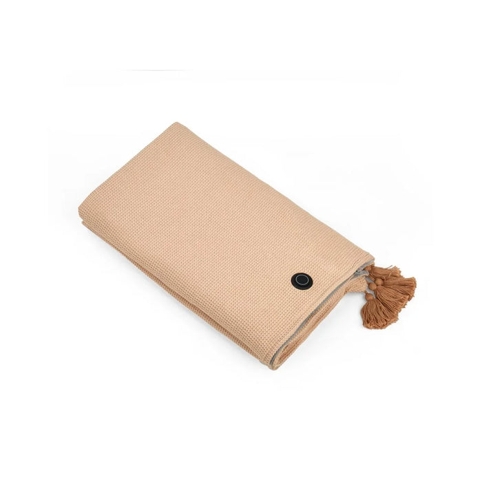 150 x 85cm Heated Blanket for Nap 9 Heating Zones USB Powered Winter Electric Heating Shawl (without Power Bank) - Apricot - 2