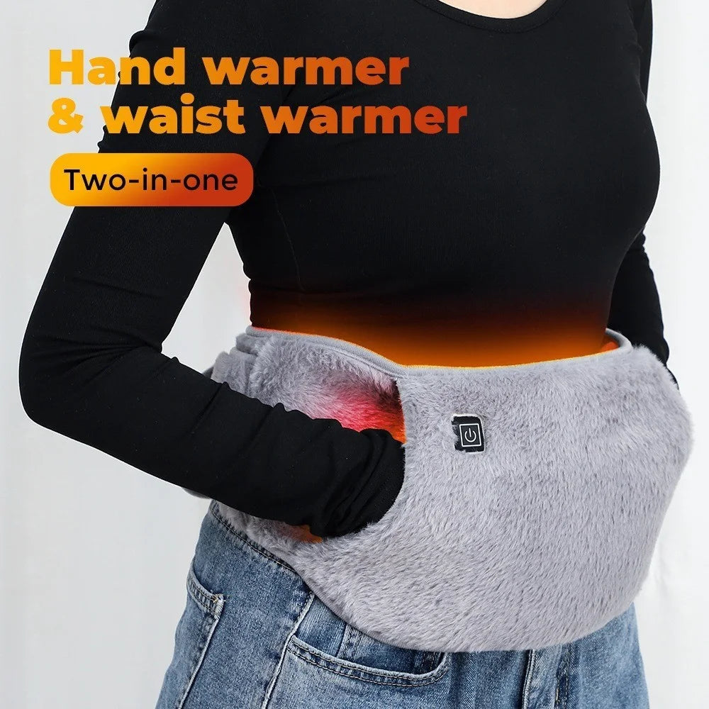 2 In 1 USB Heated Waist Belt with Hand Warmer Graphene Heating Abdominal Warmer with 1.5m Extension Cord - 4