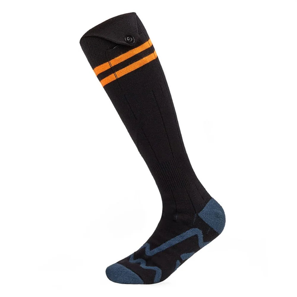 1 Pair 3 Gears APP Temperature Control Heated Socks with 2x 5V 5000mAh Battery for Outdoor Cycling Skiing - Orange - 3